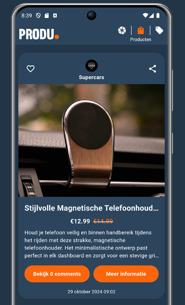 Cropvoormobile Magnetische autohouder voor smartphones, eenvoudig te bevestigen op dashboard voor veilig gebruik tijdens het rijden. Minimalistisch ontwerp, stevige grip, compatibel met alle smartphones.